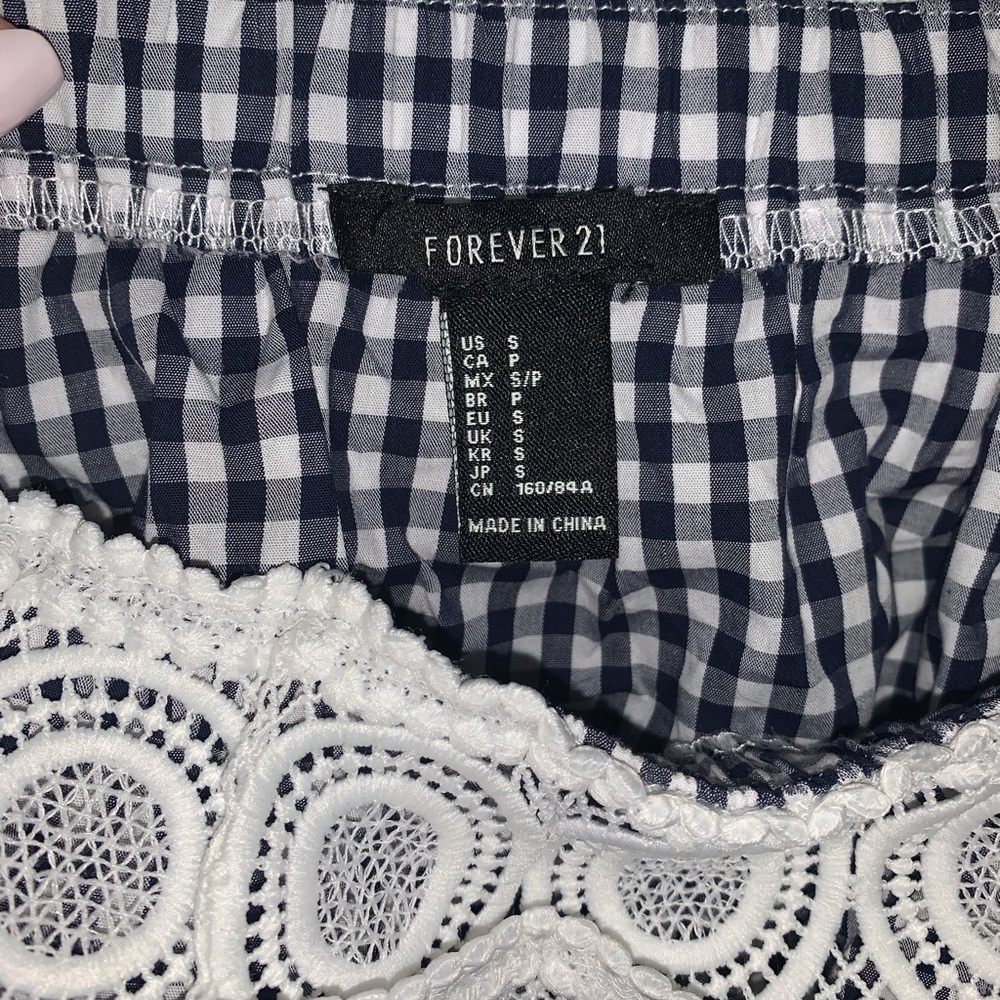 Cropped gingham top - Picture 4 of 4